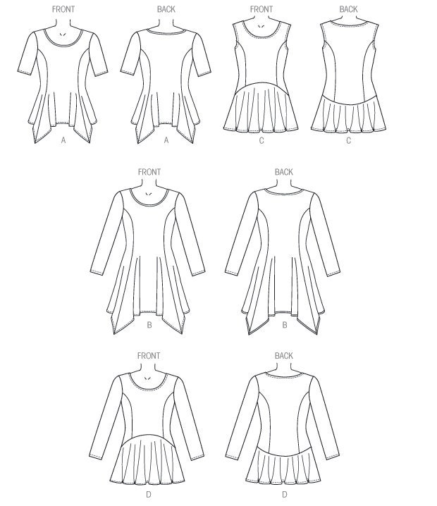 Sewing Pattern for Womens Handkerchiefhem or Peplum Tops Etsy