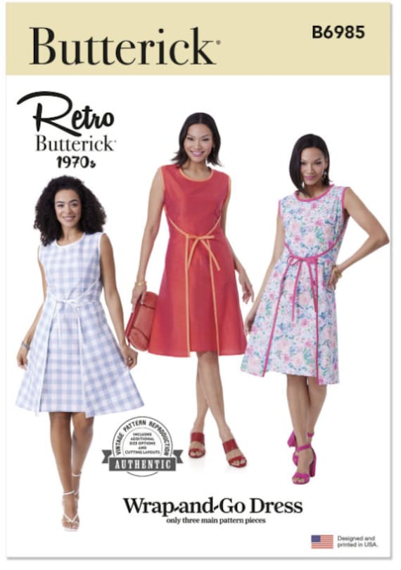 retro wrap dress pattern Vintage Simplicity Pattern 8013 / 1970s Vintage Wrap Dress