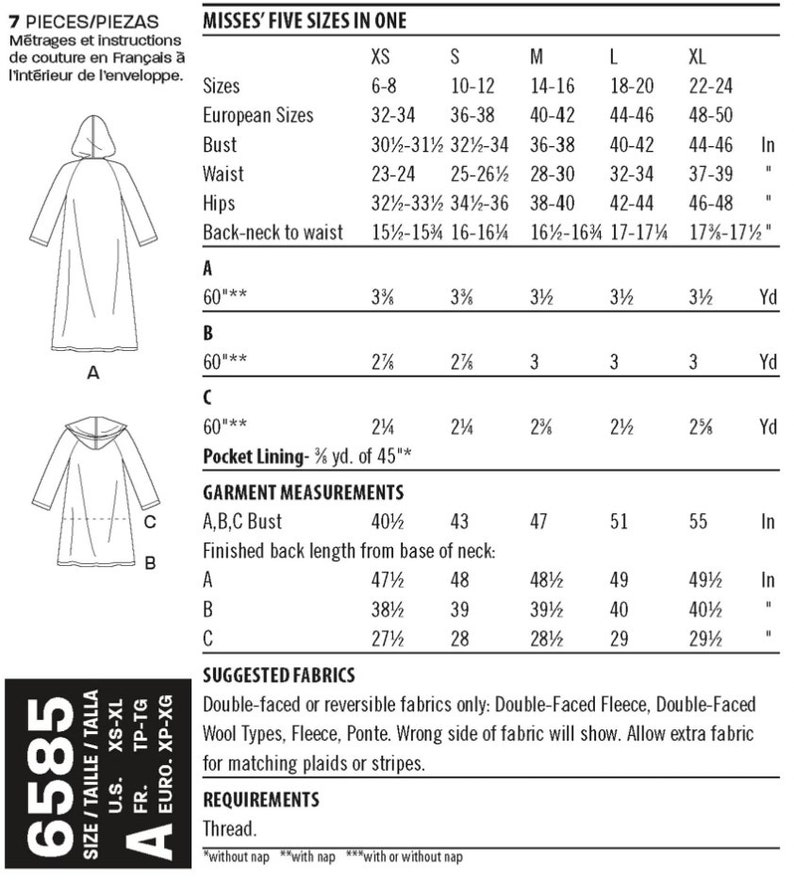 Sewing Pattern for Womens Coat With Hood New Look Pattern - Etsy