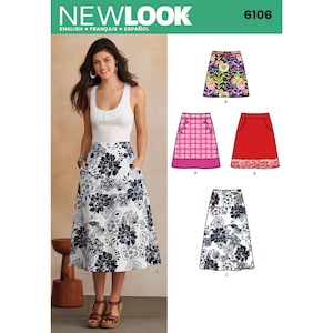 Sewing Pattern for Womens Skirts, New Look Pattern N6106, New Pattern, Misses' Skirt Pattern, A-Line Skirts in 3 Lengths