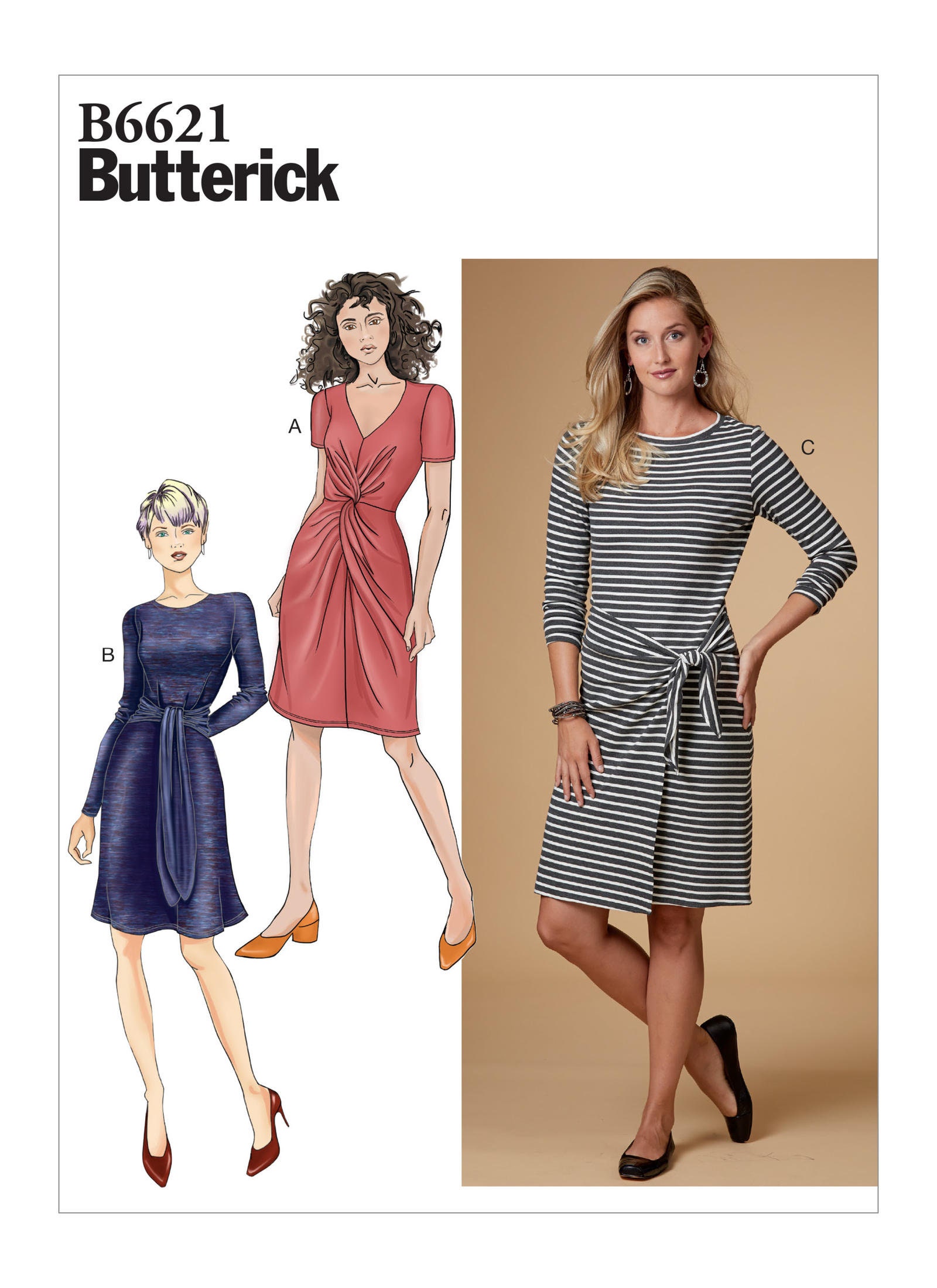 Sewing Pattern Womens Stretch Knit Dress 3 Styles Included - Etsy