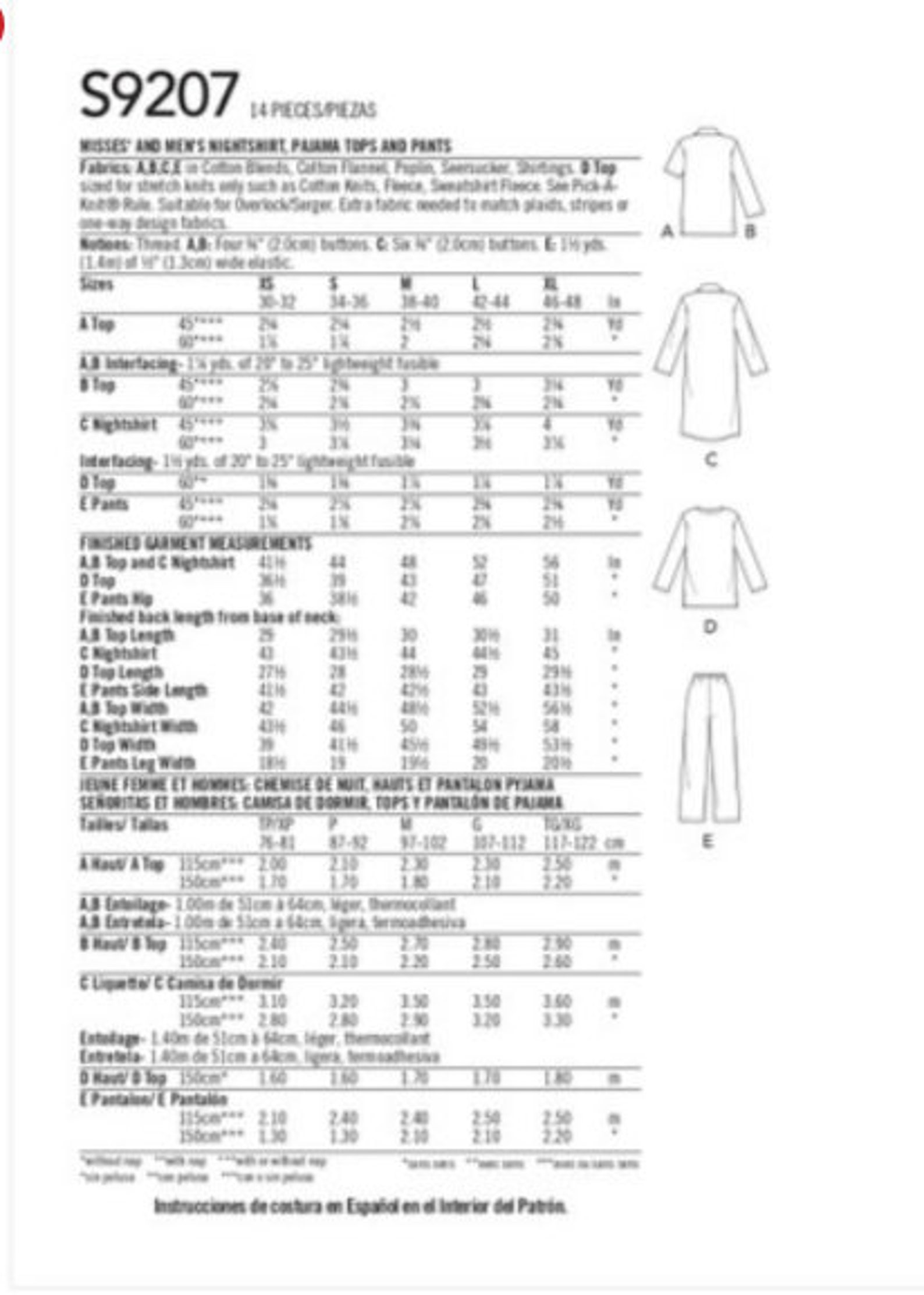 Sewing Pattern for Matching Pajamas for Men & Women - Etsy