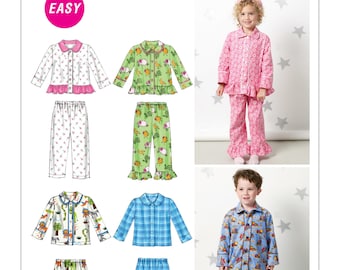 Sewing Pattern for Toddler and Boys & Girls Pajamas - Sleepwear- Childs Sleep Pants and Tops, McCalls Pattern M6458,  Boys and Girls Pajamas