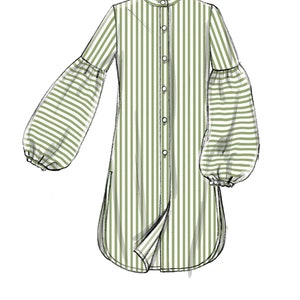 Sewing Pattern for Womens' TOP AND BELT, Vogue Pattern V9299, Womens Tops Pattern, Easy Sew, Tunic Shirts, Button Down Shirts image 8