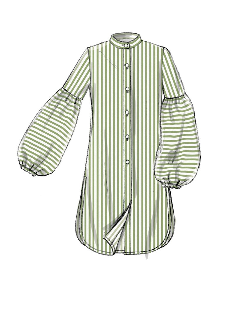 Sewing Pattern for Womens' TOP AND BELT, Vogue Pattern V9299, Womens Tops Pattern, Easy Sew, Tunic Shirts, Button Down Shirts image 8