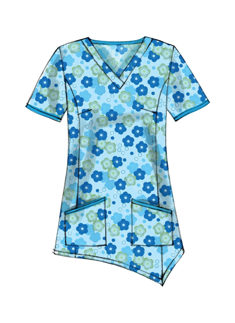 Sewing Pattern for Misses'/women's Scrubs Tops and Etsy