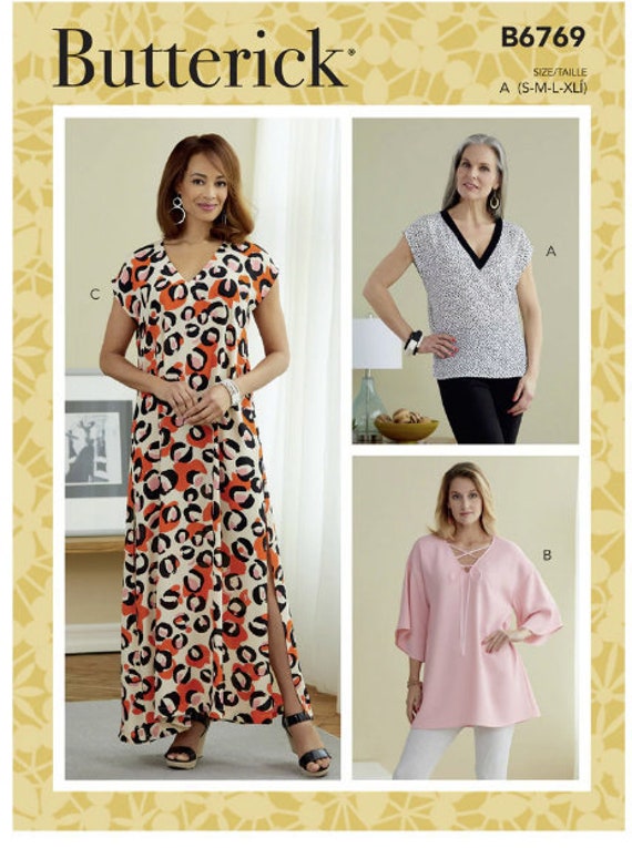 Sewing Pattern Womens Top Tunic & Caftan Butterick Pattern | Etsy