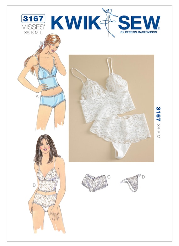 Sewing Pattern for Misses' Lace-trimmed Camisoles and Panties, Kwik Sew  Pattern K3167, Womens Lingerie Pattern, Camisole-pantie Set Pattern 