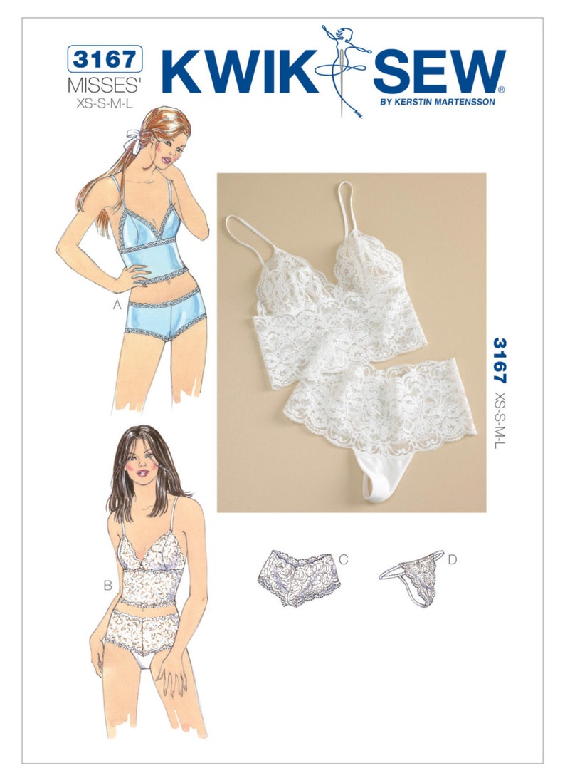 Sewing Pattern for Misses' Lace-Trimmed Camisoles and image 1
