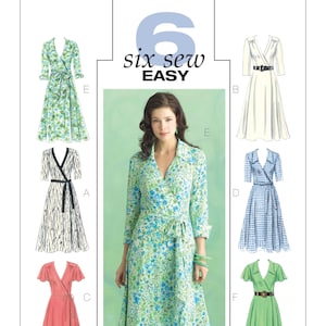 Sewing Pattern Womens Wrap Dress in Misses Sizes, Butterick Pattern 5030, EASY Sew, New Pattern, B5030, 6 Variations Classic WRAP DRESS