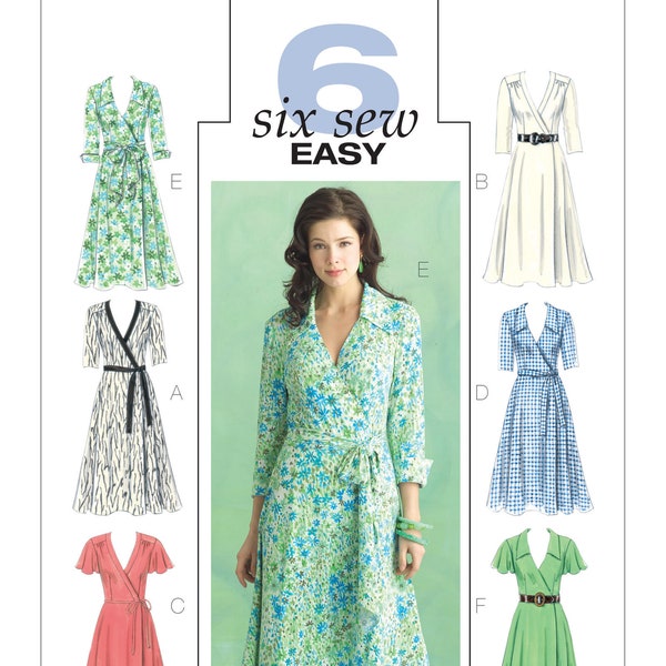 Sewing Pattern Womens Wrap Dress in Misses Sizes, Butterick Pattern 5030, EASY Sew, New Pattern, B5030, 6 Variations Classic WRAP DRESS
