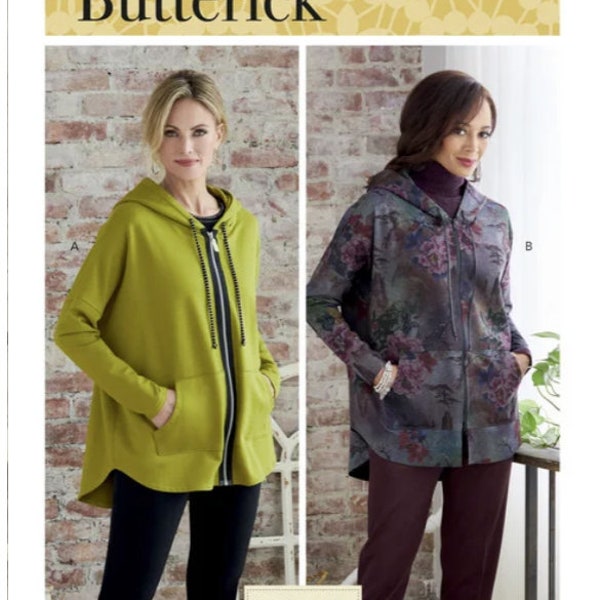 Sewing Pattern for Womens Jacket, Butterick Pattern B6863, Kathrine Tilton, Loose Fit Jacket, NEW Pattern, Womens Zip Front Hoodie