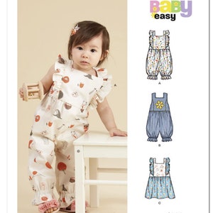 Sewing Pattern for Baby -- Babies' Rompers and Dress, New Look Pattern N6738, New Pattern, Infants Size Summer Clothing Pattern, Baby Girl