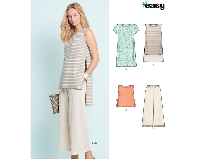 Sewing Pattern for Womens Dress, Tunic, Top & Cropped Pants, New Look ...
