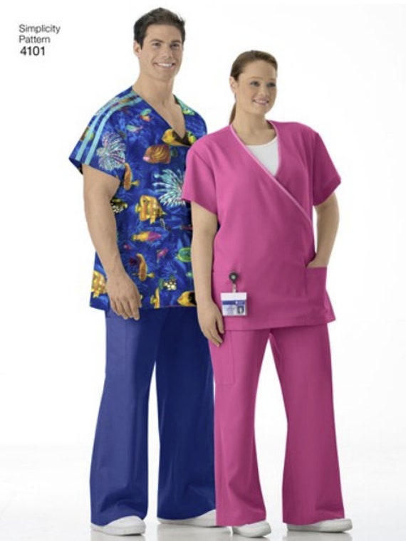 Sewing Pattern Mens or Womens Regular & Plus Size Scrubs