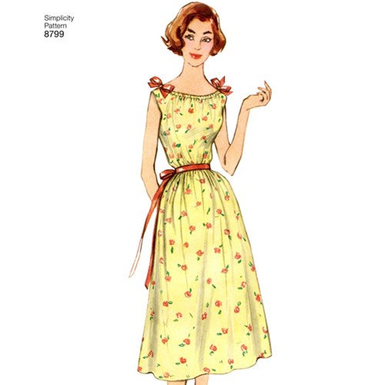 Sewing Pattern for Womens' Vintage Nightgowns, Simplicity Pattern 8799, 1950's Vintage Pattern Reprint, 1950s Style Nightgowns bild 3