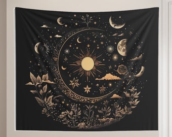 Celestial Tapestry, Moon Tapestry, Moon Home Decoration, Wall Decor, Tapestry Aesthetic, Wall Hangings Indoor Wall Tapestries, Dorm Decor