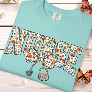 Comfort Colors® Long Term Care Nurse Tshirt,  Cute Fall LTC Nurse Appreciation Gift T-shirt RN T Shirt Custom RN Medicine New Nurse Week Tee