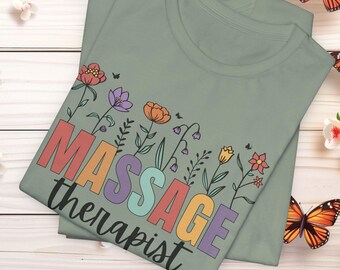Wildflowers Massage Therapist Shirt, Gift for Massage Therapist, Massage Shirt, Spa Shirts, Massage Therapy Gifts Wild Flower LMT Tee shirt