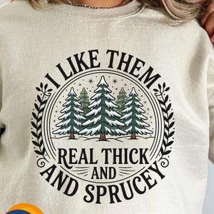 Ich mag sie echtes dickes und warmes Sweatshirt, lustiges Winterkieferbaumshirt, Bäume Naturschnee bedeckt immergrüne Bäume Waldkernshirtlager