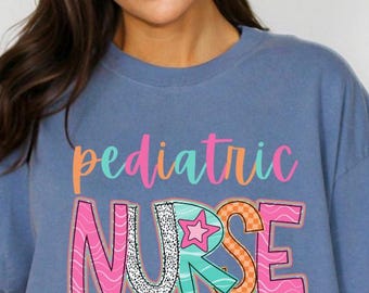Pediatric Nurse Comfort Colors Shirt Gift, Retro Peds Nurse T-Shirt, Gift RN Tee Peds Nurse Crewneck Peds Er Nurse Shirt, Picu Nurse Tee