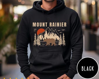Mount Rainier Hoodie Sweatshirt Pacific Northwest Aesthetic Camping Hiking Outdoorsy Hoodie PNW Travel Gift Souvenir T Shirt Hooded Sweater