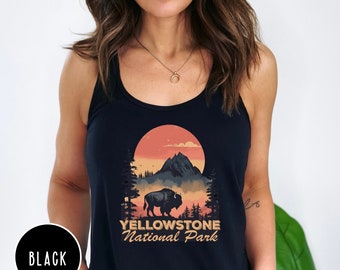 Yellowstone National Park Women's Racerback Tank Big Sky County Tank Wyomie t-shirt Montana gift Montana State Tee  Souvenir 406 Vacation