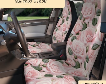 Pink Rose Car Seat Covers, Vintage Look Rose Covers for Car Seats, Universal Car Seat Cover Set Vehicle Car Seat Protectors  Cottagecore