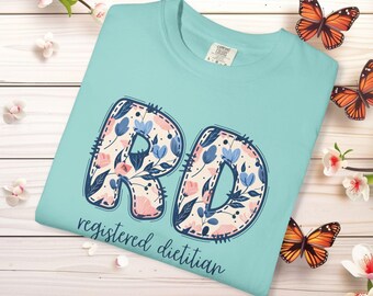 Floral Registered Dietitian Shirt Sweatshirt Comfort Colors® Trendy Flower Gift for Future RD Nutritionist Future Long-Sleeved Tee Sweater