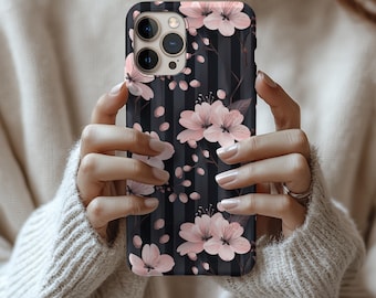 Etui magnetyczne na telefon z motywem wiśni i kwiatów na iPhone'a 17, 16, 15, 14. Elegancka akwarela z motywem kwiatów sakury. Urocza sztuka w stylu japońskim.