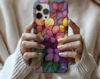 Blommigt glastryck Magnetiska mobilskal iPhone 18, 17, 16, 15 Botanisk vildblomma iPhone 17 MagSafe Impact-skal Gåvateknik