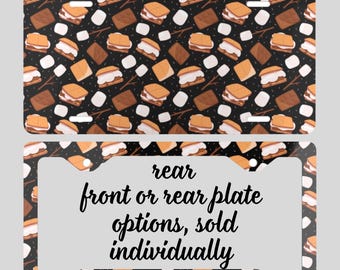 S'mores Metall Nummernschild Rahmen Auto Smores Liebhaber Fun Camp Nettes lustiges Camping Geschenk für neue Autofahrer für sie ihn Mutter Zubehörfahrer