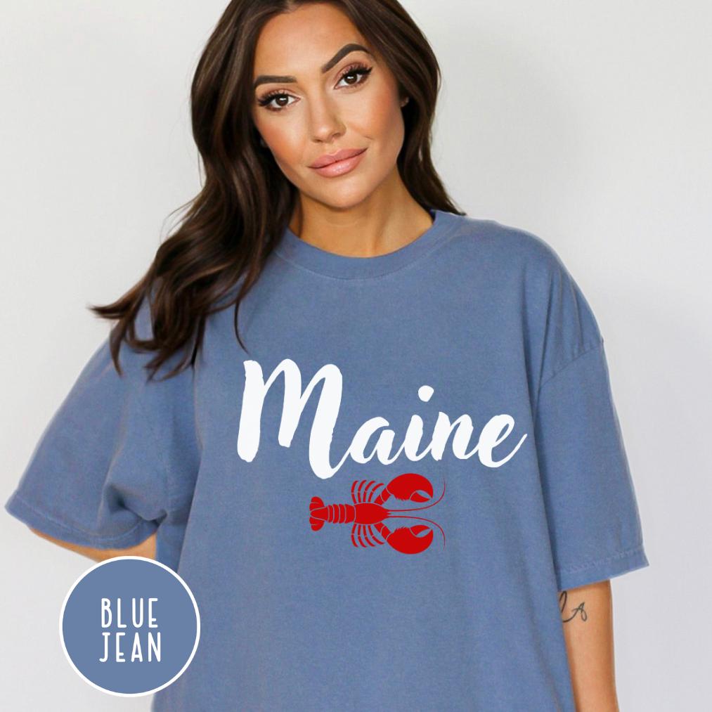 Comfort Colors® Maine, Vintage Aesthetic, Trendy Tshirt Travel Destination Gift Tee, Unisex Crewneck T Shirt, Family Vacation Camping Hiking