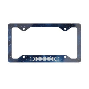 Moon Phases Celestial Metal License Plate Frame Car Decor Night Sky Star Moon Galaxy Accessories Driver Cottagecore Nature Lover Ethereal