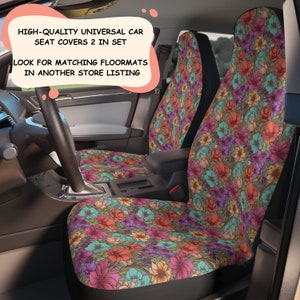 Cottagecore Flower Seat Cover for Car, Floral Car Seat Covers for Vehicle Women Gift Seat Covers, Cottage Core Universal Car Seat Cover Gift