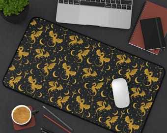 Fantasy Celestial Bookish Dragon Trendy Mouse Pad Romantasy Reader Mouse Pad Large MTG playmat Keyboard Desk Pad Work Game Office Home Mat