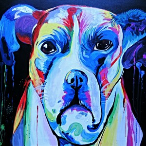 Dog Painting, Puppy Dog Art, Original Painting, Rainbow Dog Art, Wall Decor, Pet Painting, Home Decor, Wall Art, Animal Art, One of a Kind image 4