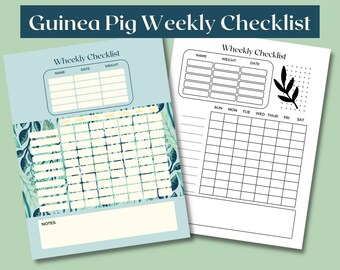 Picture of Guinea Pig Weekly Checklist Minimal /floral Aesthetic. - Etsy