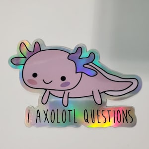 I Axolotl Questions  Matte x Holographic Sticker