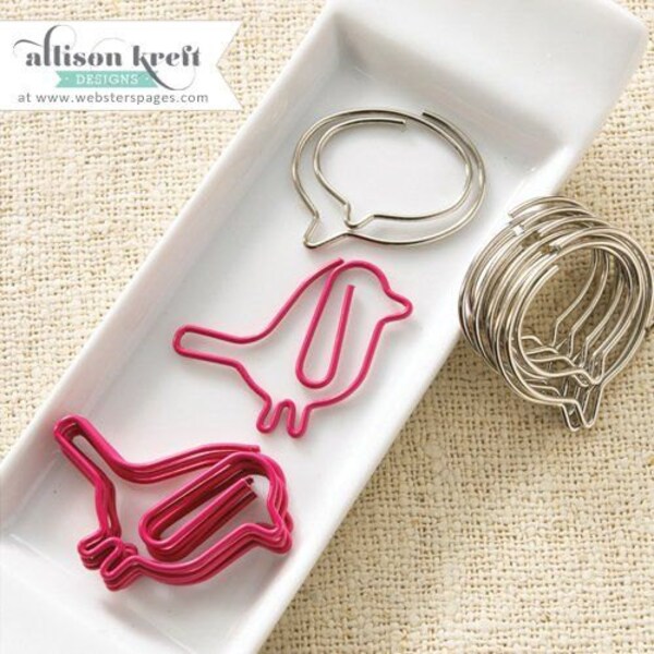 Websters Pages Bird and Bubble Paperclips