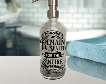 Dispensador de jabón de vidrio Remain Seated, bomba de acero inoxidable, decoración de baño