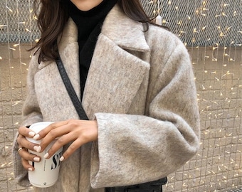 Beige wool coat womens clearance