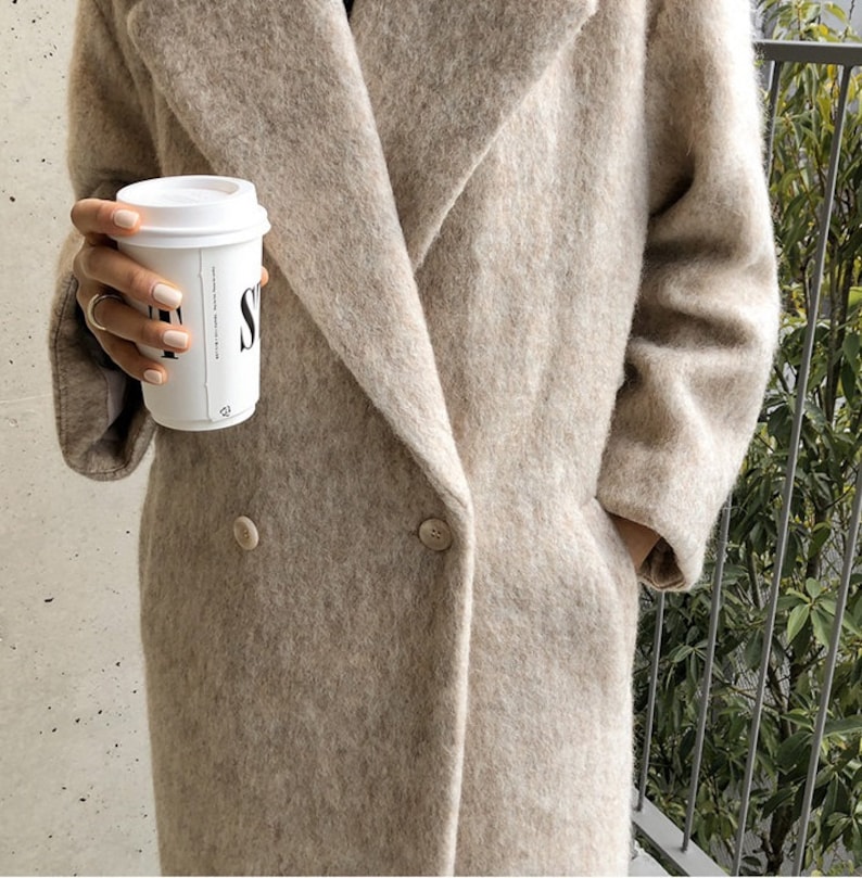 CHIARA longline wool coat jacket trench beige oatmeal off-white black women trendy beautiful fashion stylish fashionista feminine