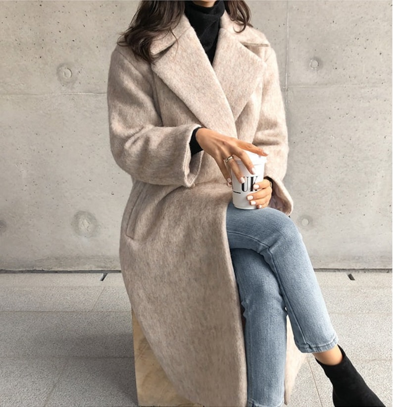 CHIARA longline wool coat jacket trench beige oatmeal off-white black women trendy beautiful fashion stylish fashionista feminine