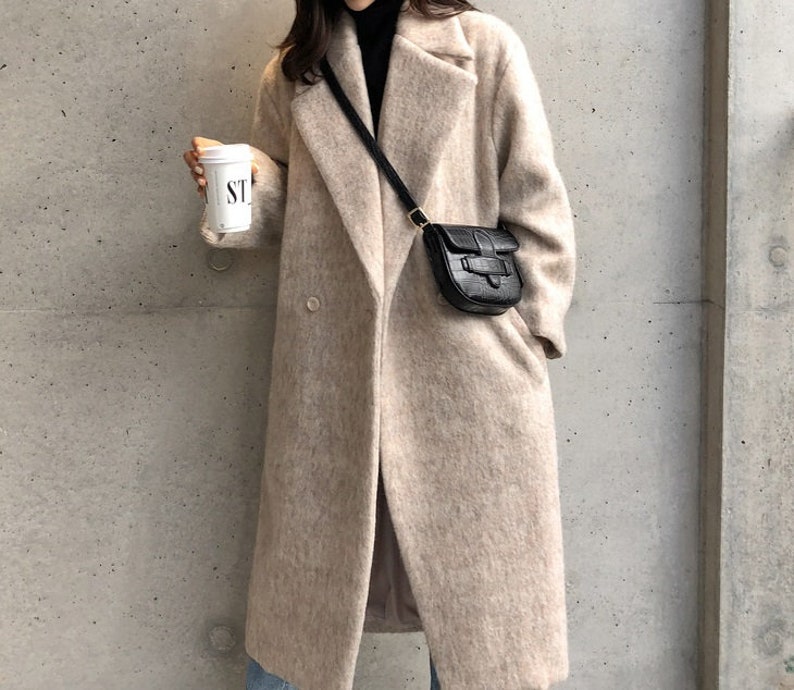 CHIARA longline wool coat jacket trench beige oatmeal off-white black women trendy beautiful fashion stylish fashionista feminine