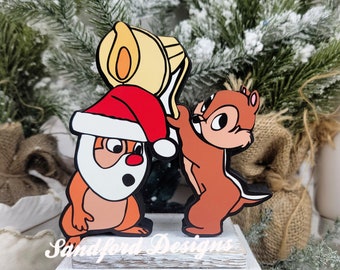 WDCC Chip 'N Dale Little Mischief Makers Pluto's Christmas Tree