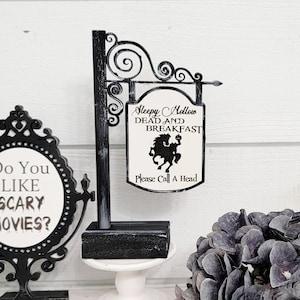 Sleepy Hollow street sign Headless Horseman Halloween Decor, Dead and Breakfast Street decor