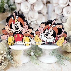 Mickey and Minnie Turkey decorations - Disney Thanksgiving Decor - Disney Fall Home Decor