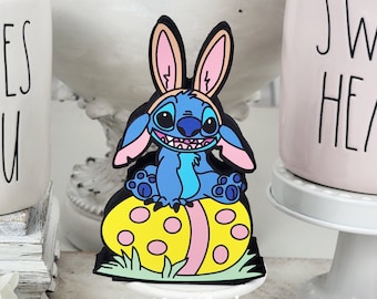 Stitch Easter Bunny Tiered Tray Decor - Disney Lilo and Stitch Standing  Decorations