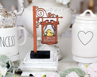 Disney Tangled Wooden Pub Sign, Snuggly Duckling Decoration